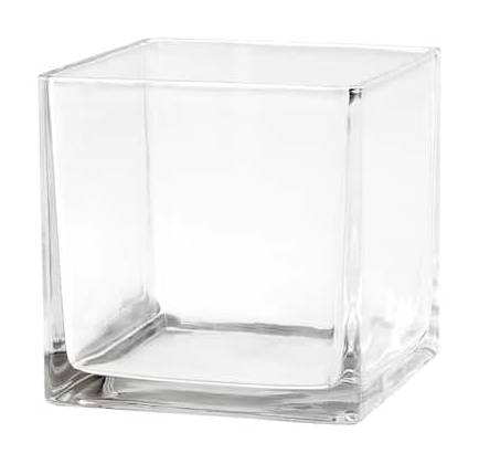 Ashland Square Glass Vase, 6", Clear