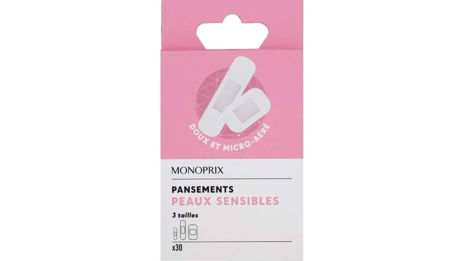 Monoprix Pansements sensitive (7x2cm, 4x2cm,7x3.8cm)