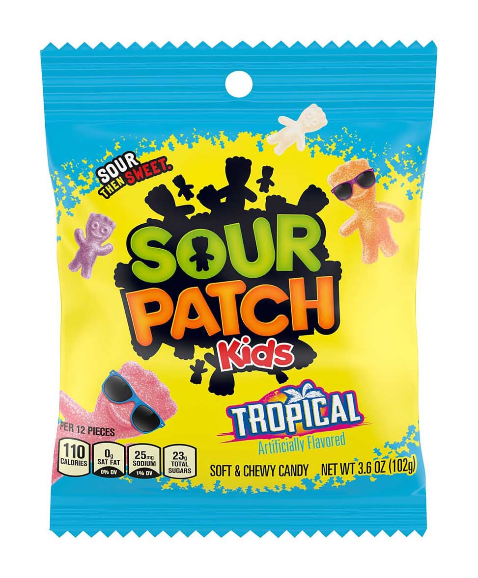 Sour Patch Kids Tropical Soft & Chewy Candy 3.6 Oz