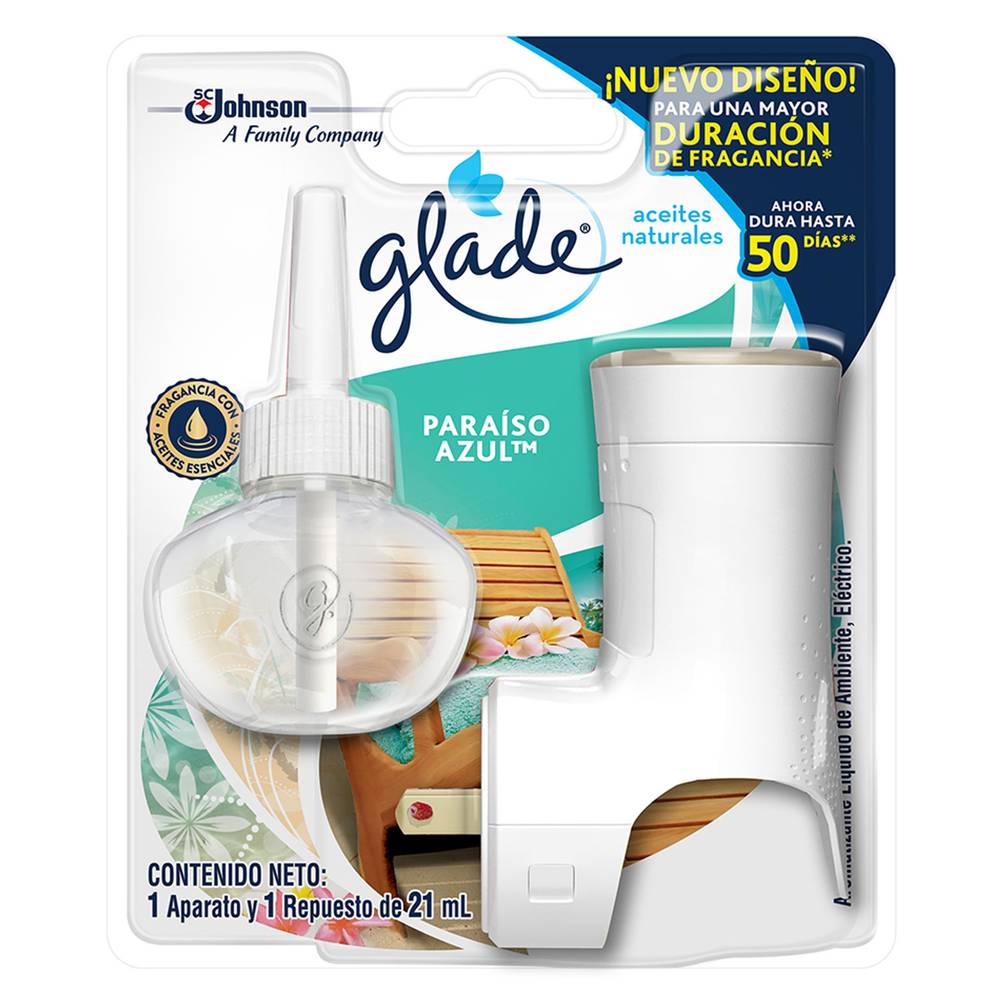 Glade aromatizante paraíso azul (blister 2 piezas)