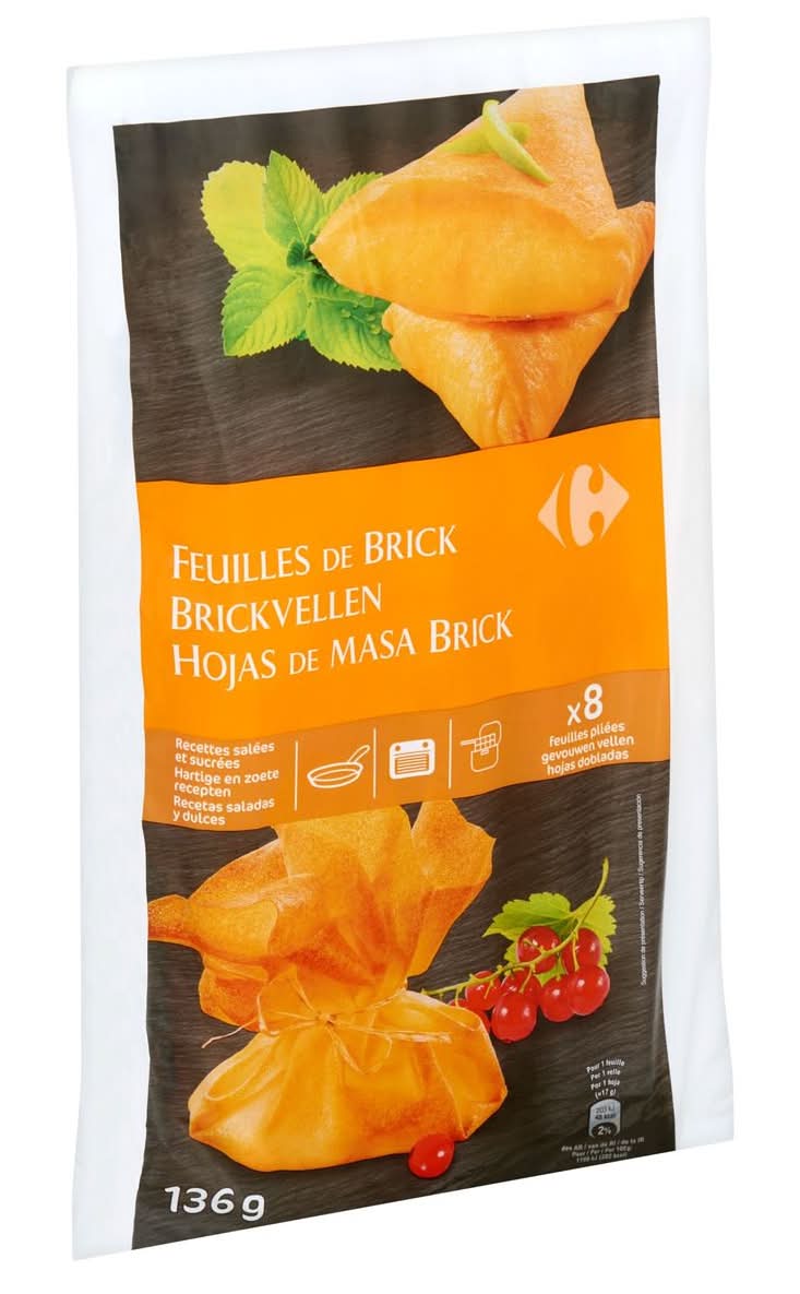 Carrefour Feuilles de Brick 8 Feuilles Pliées 136 g