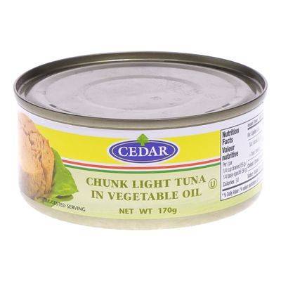 Cedar thon pâle en morceaux (170 g) - light tuna chunks in vegetable oil (170 g)