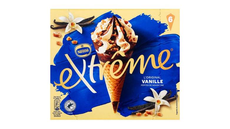 Nestlé Cônes glacés à la vanille et aux pépites de nougatine La boîte de 6, 426g