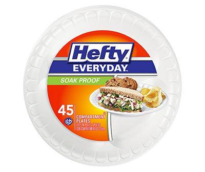 Hefty 8 7/8 in Compartment Plates White (45 ct)