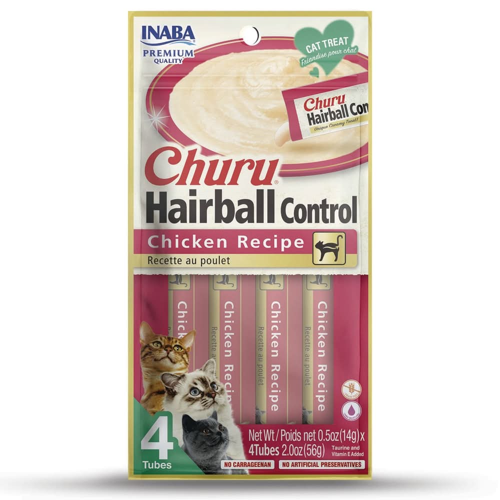 Inaba Churu Indoor Care Chicken Recipe Cat Treats, 4 pack