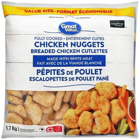 Great Value Fully Cooked Breaded Chicken Nuggets (1.7 kg)