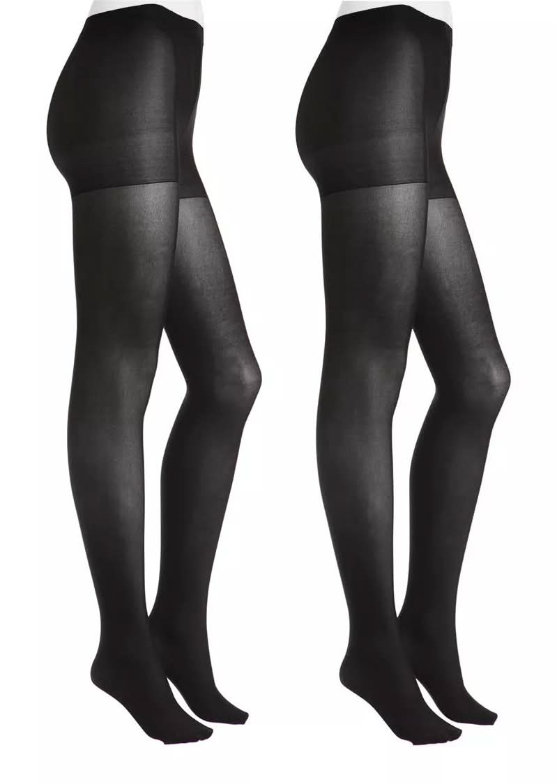 Hue Control Top Women's Tights - 2 Pack (Black/Black M)