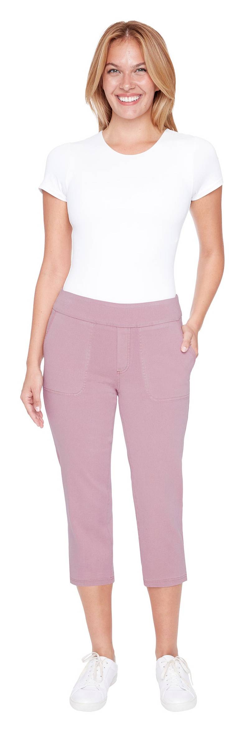 Up! - Capri Vintage Enfilable Pour Femmes, G / Up! Women’S Garment Wash Pull-On Capri, L