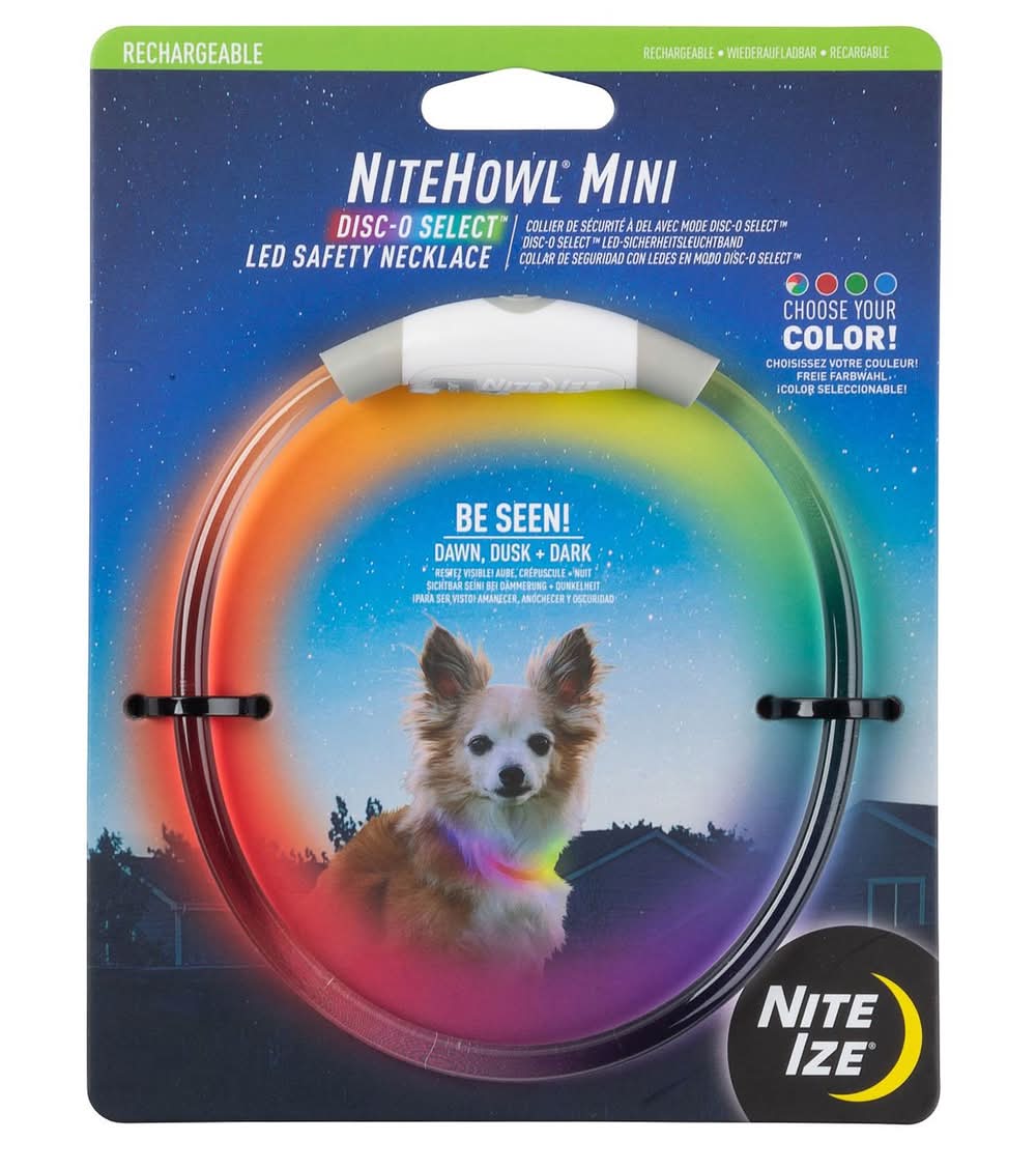Nite Ize NiteHowl Mini Rechargeable LED Safety Necklace - Disc-O Select, 1 Small