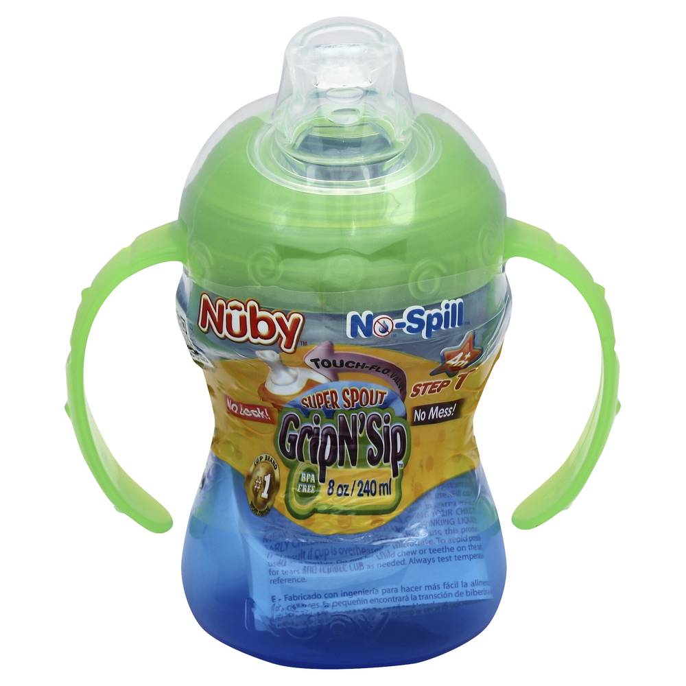 Nuby Grip N' Sip 2-handle Silicone Spout Cup 8 oz