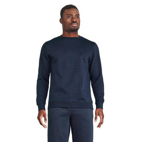 Athletic Works Men's Fleece Crewneck Sweatshirt, M, Navy