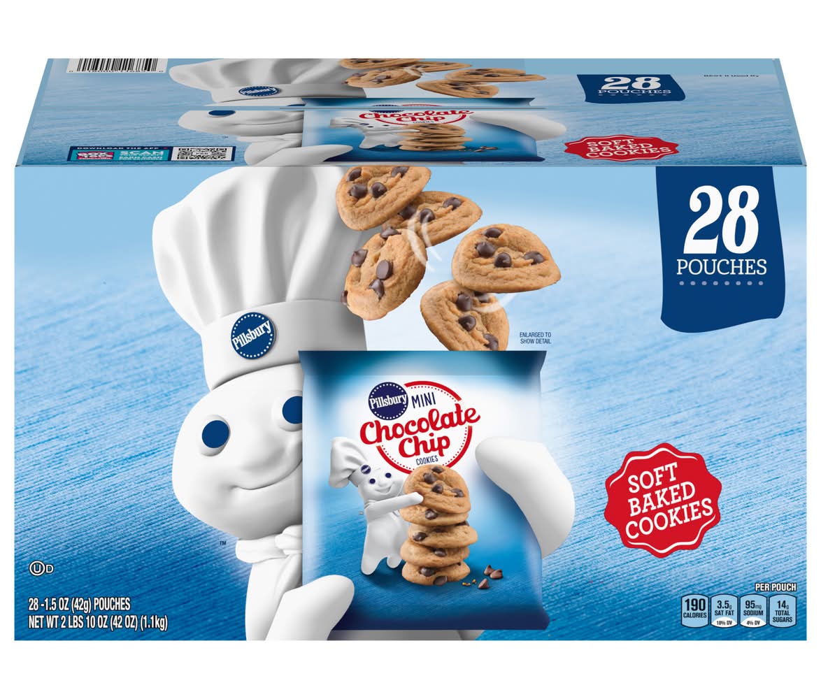 Pillsbury Soft Baked Chocolate Chip Mini Cookies (42 oz, 28 ct)