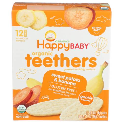 Happy Baby Organic Sweet Potato & Banana Teethers 12 Pack