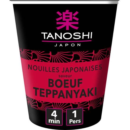 Tanoshi - Nouilles japonaises instantanée, bœuf teppanyaki (65g)