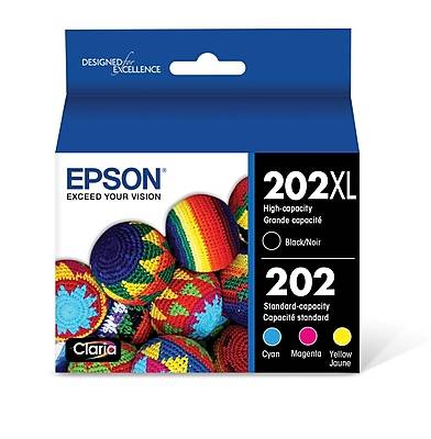 Epson 202xl Clariahigh-Yield Black and Cyan, Magenta, Yellow Ink Cartridges