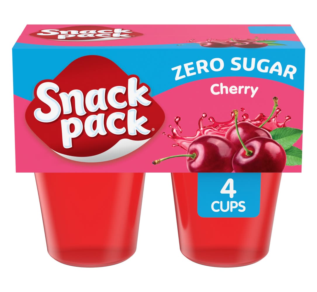 Snack Pack Sugar Free Flavored Juicy Gels, Cherry (4 x 3.25 oz)