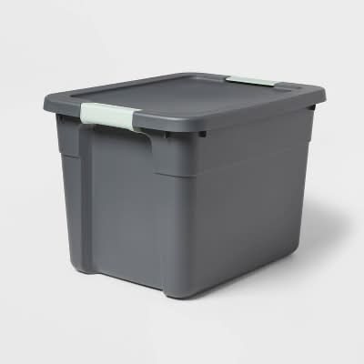 Brightroom Latching Storage Tote, Gray
