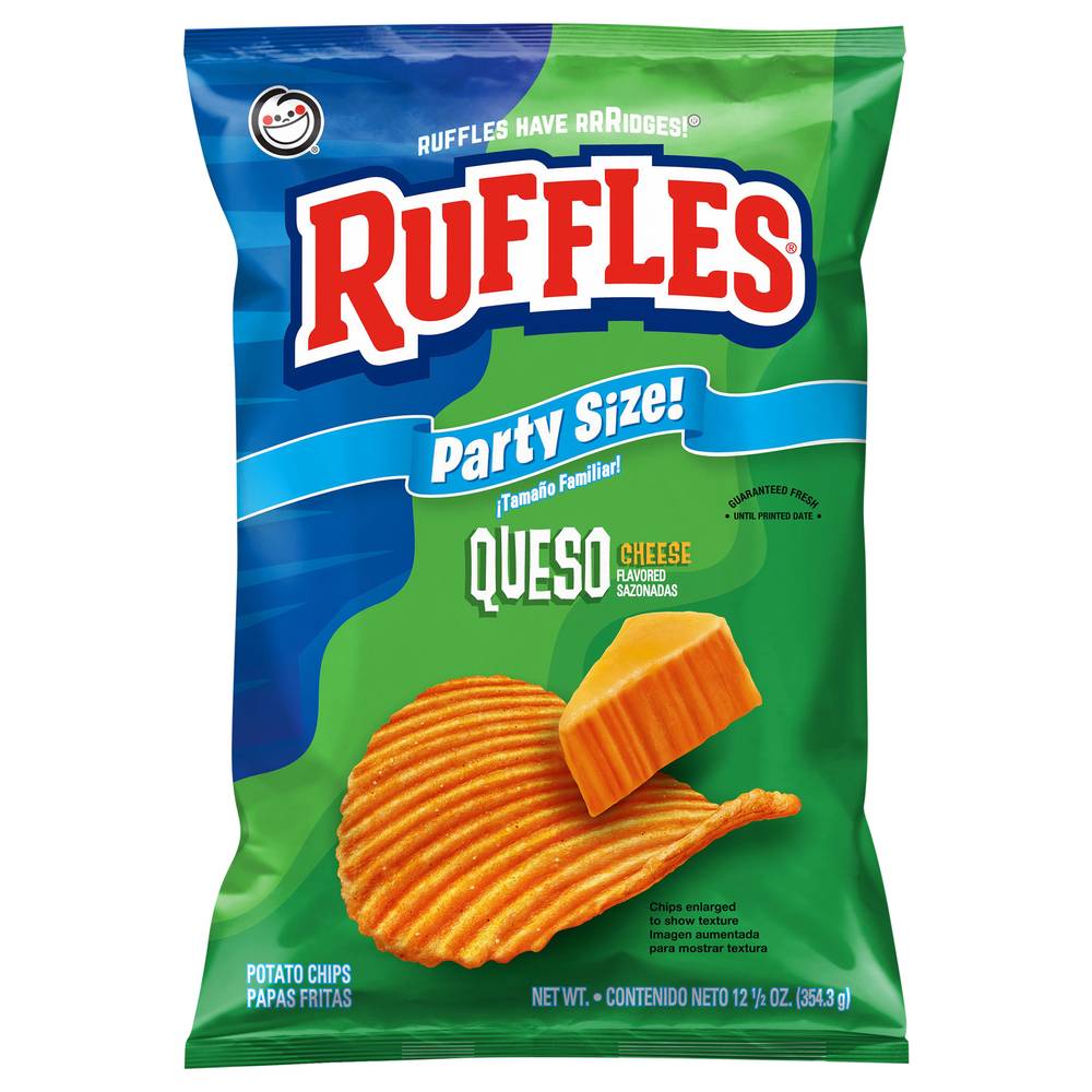 Ruffles Potato Chips, Queso Cheese, Party Size (12.5 oz)