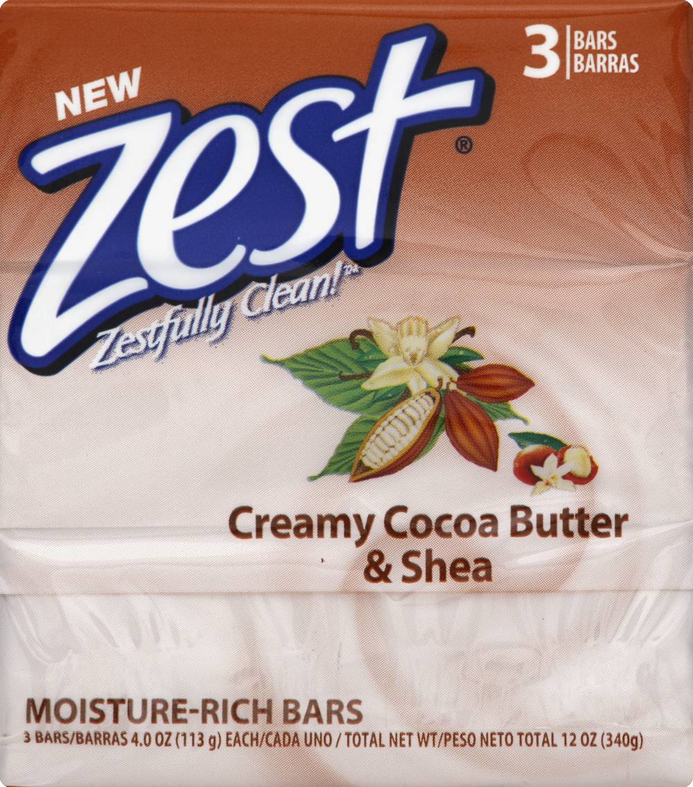 Zest Creamy Cocoa Butter & Shea Soap (3 ct)