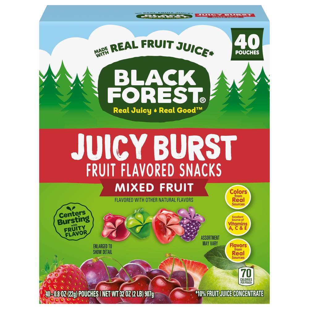 Black Forest Juicy Burst Fruit Snacks, Mixed Fruit (32 oz, 40 ct)