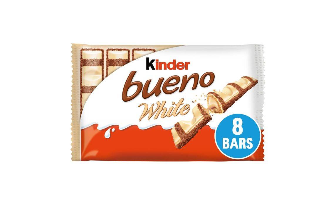 Kinder Bueno White Milk and Hazelnuts Bars 4 Packs of 2 Bars  (399285)