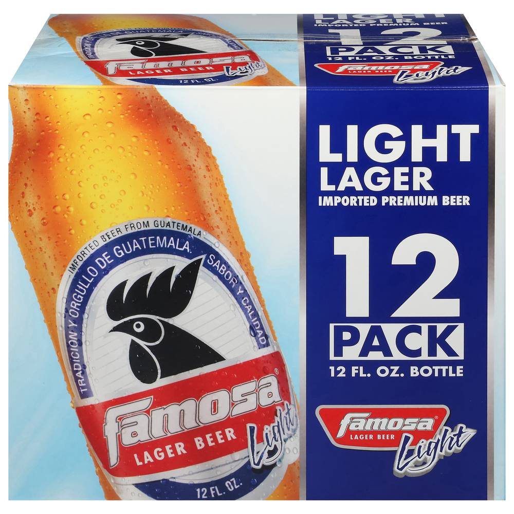 Famosa Imported Premium Light Lager Beer (12 pack, 12 fl oz) | Delivery  Near You | Uber Eats