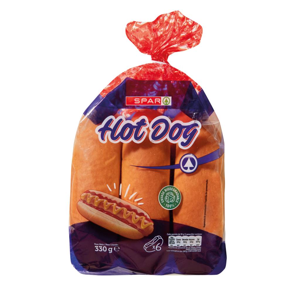 Pan Hot Dog Spar 6Ud 330Gr