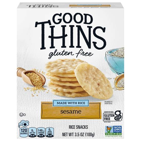 Good Thins Sesame Rice Snacks Gluten Free Crackers