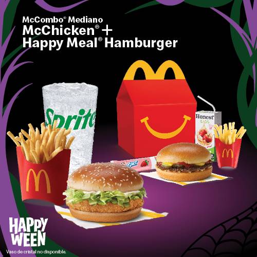 McCombo Mediano McChicken y Happy Meal Hamburger