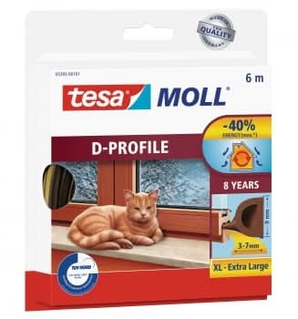 Burlete de Caucho Perfil 3-7mm 6mx9mm. Marrón