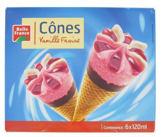 Cone vanille fraise bf etui 6 x 120 ml