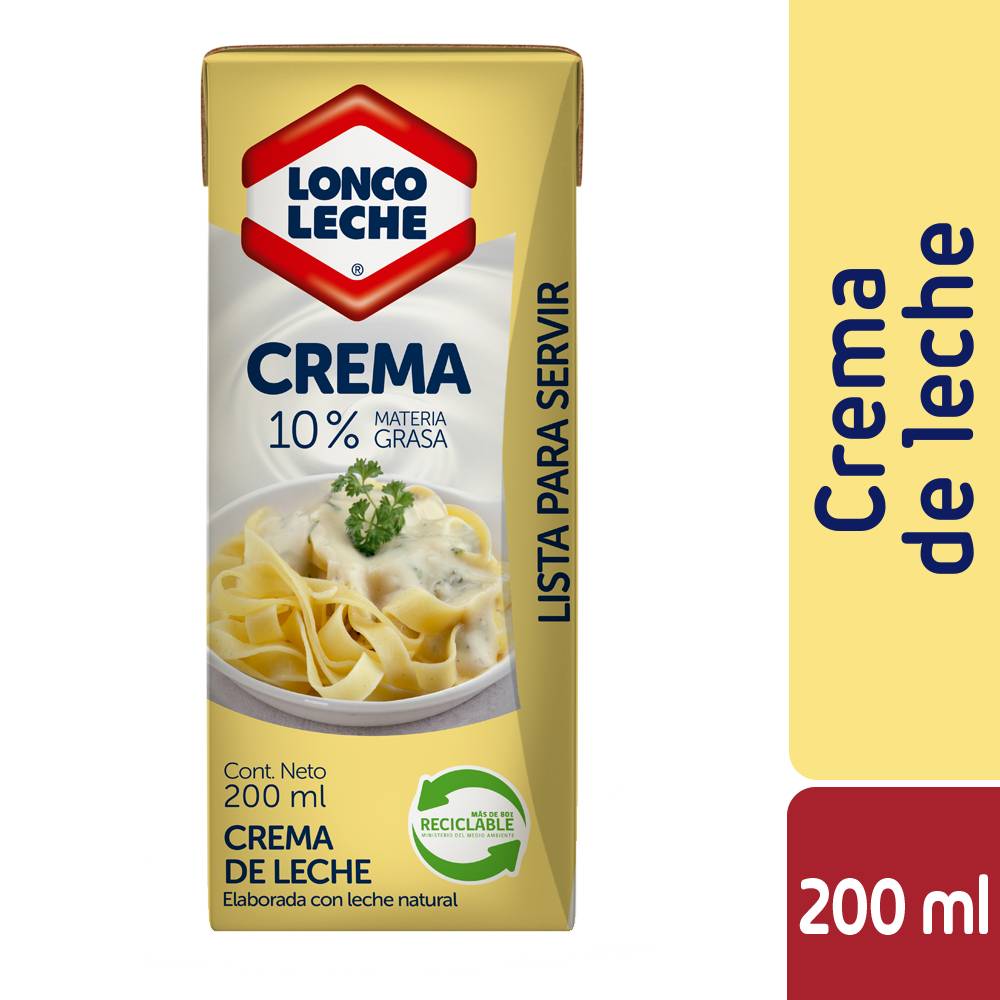 Loncoleche · Crema de leche 10% materia grasa (200 ml)