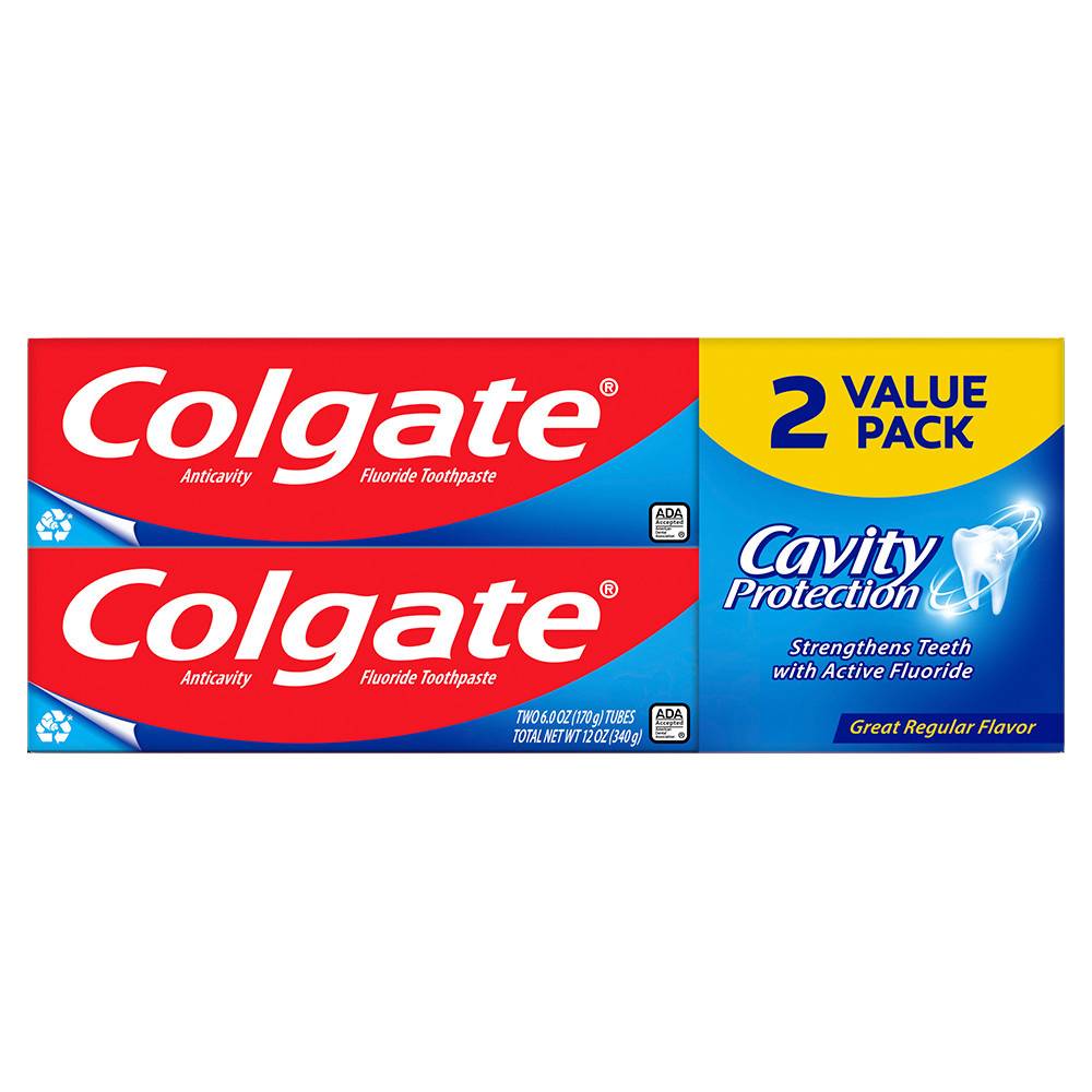 Colgate Cavity Protection Great Regular Flavor Toothpaste (2 x 6 oz)