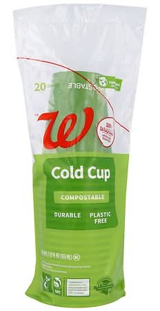 Complete Home 12 Fluid Ounces Capacity Compostable Cups, Clear (20 ct)