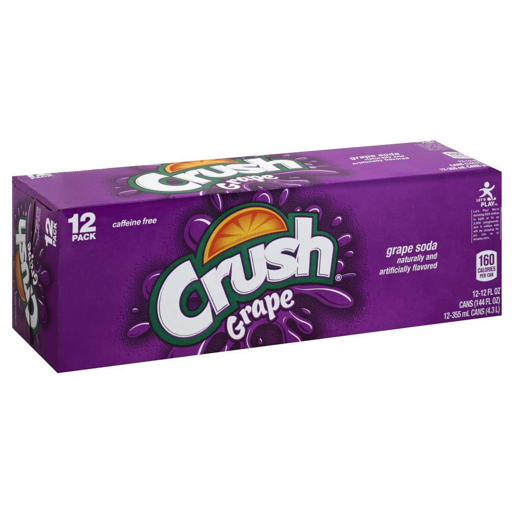 Crush Caffeine Free Grape Soda (12 x 12 fl oz)