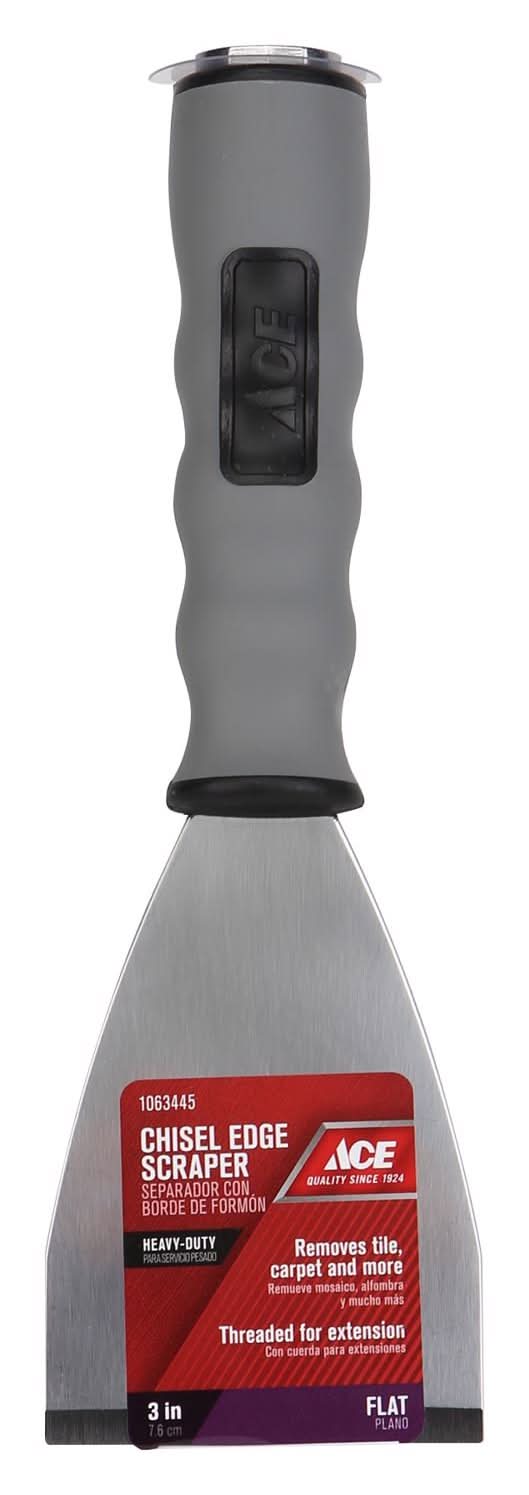 ACE 3 In. W Stainless Steel Chiseled-Edge Flat Scraper