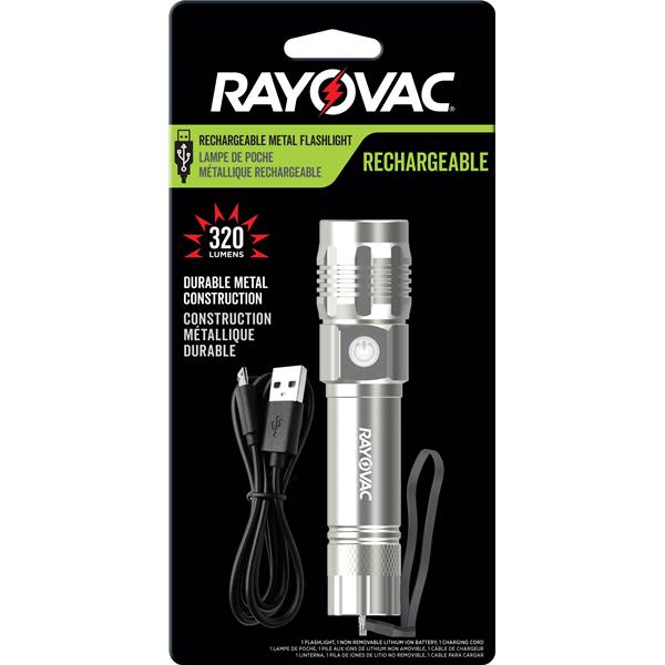 Rayovac Rechargeable Metal Flashlight