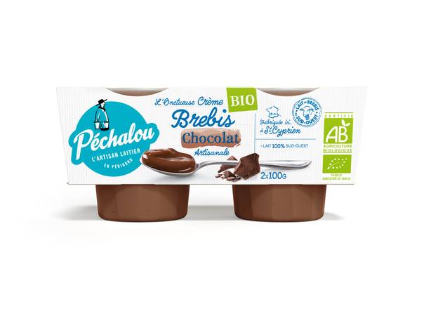 Péchalou - Crème de brebis au chocolat bio (2 pièces)