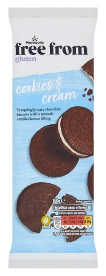 Morrisons Vanilla, Cookies & Cream Chocolate Biscuits (160g)