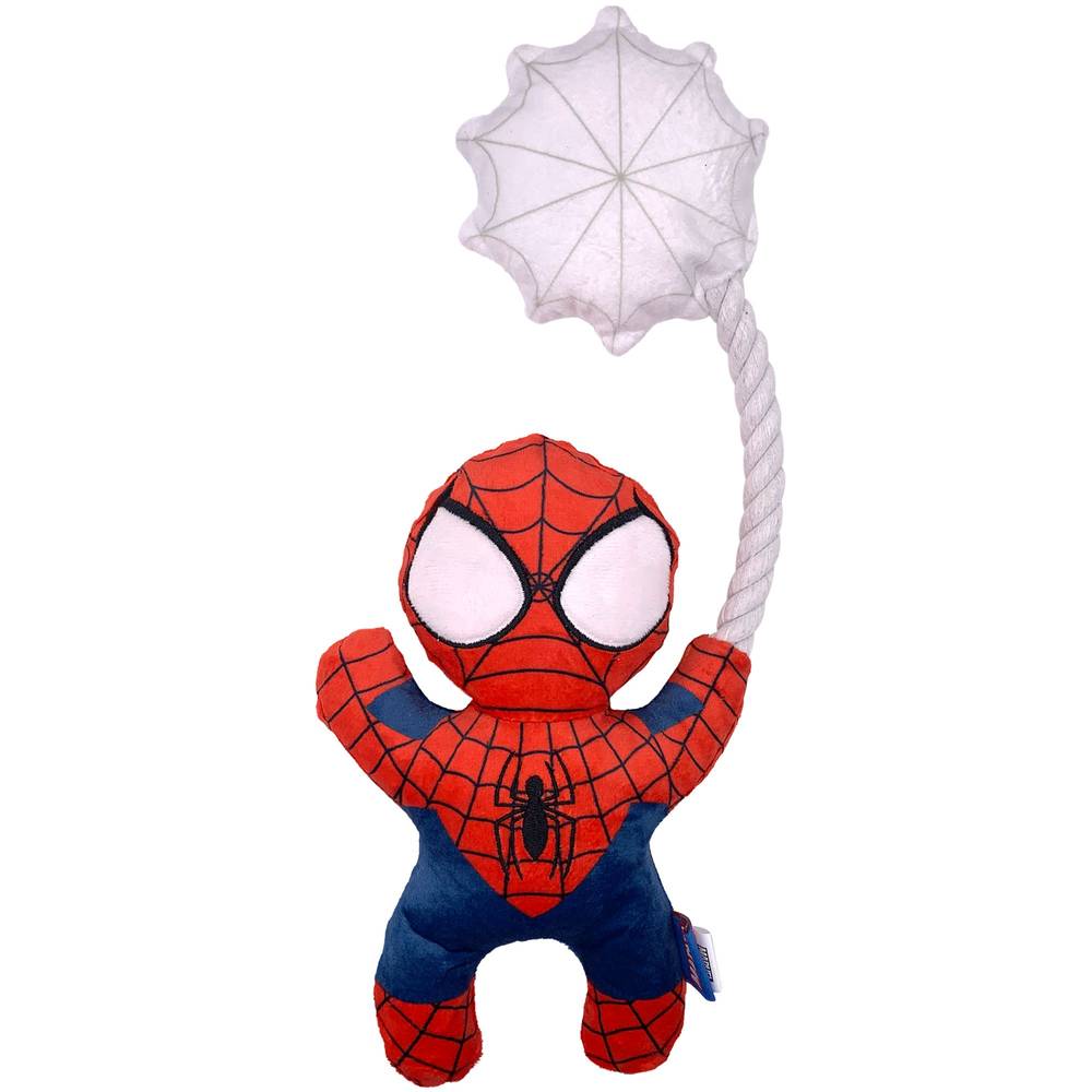 Marvel Spiderman Rope Plush Squeaky Dog Toy (Color: Red)
