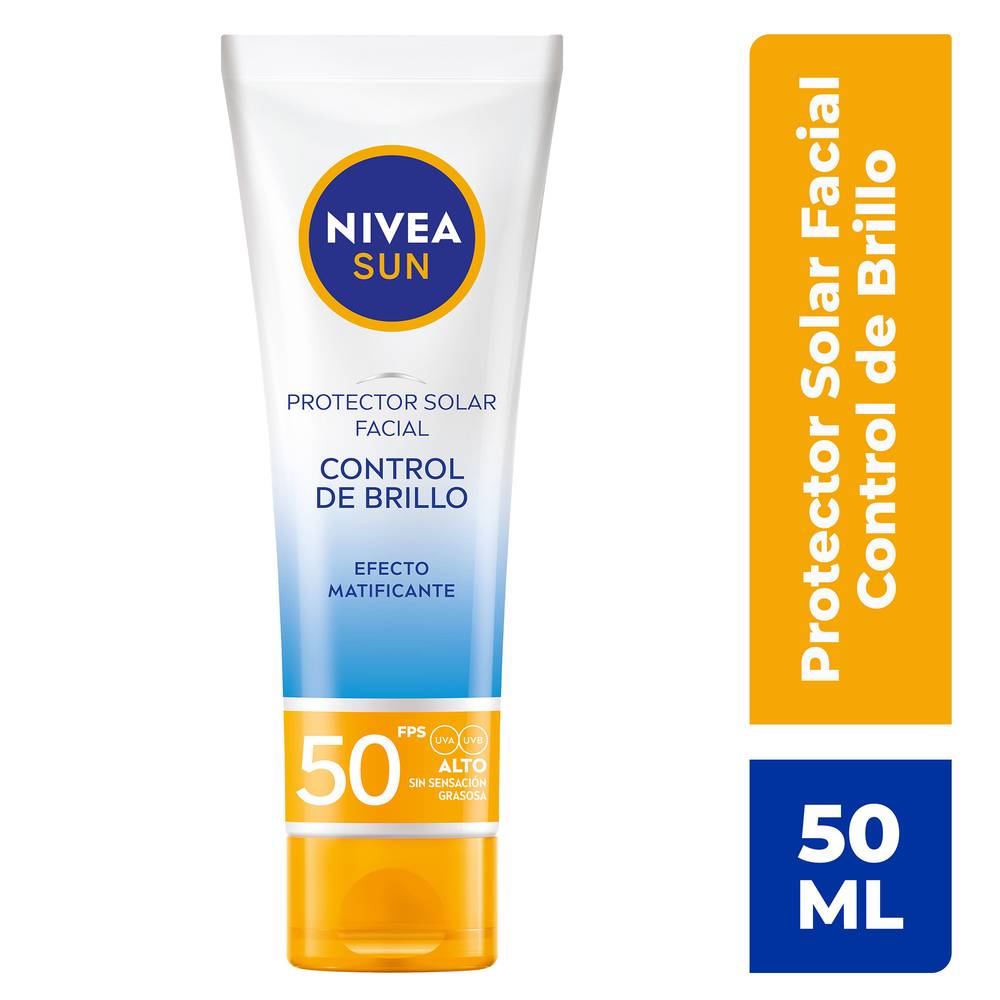 Nivea sun protector solar facial control de brillo fps 50+