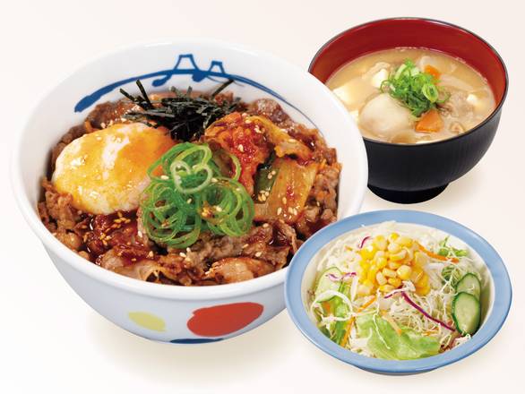 牛ビビン丼豚汁生野菜セット