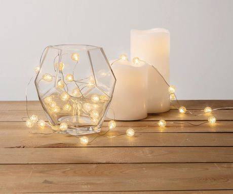 Merkury Innovations Cracked Orbs Silver Wire Led String Lights