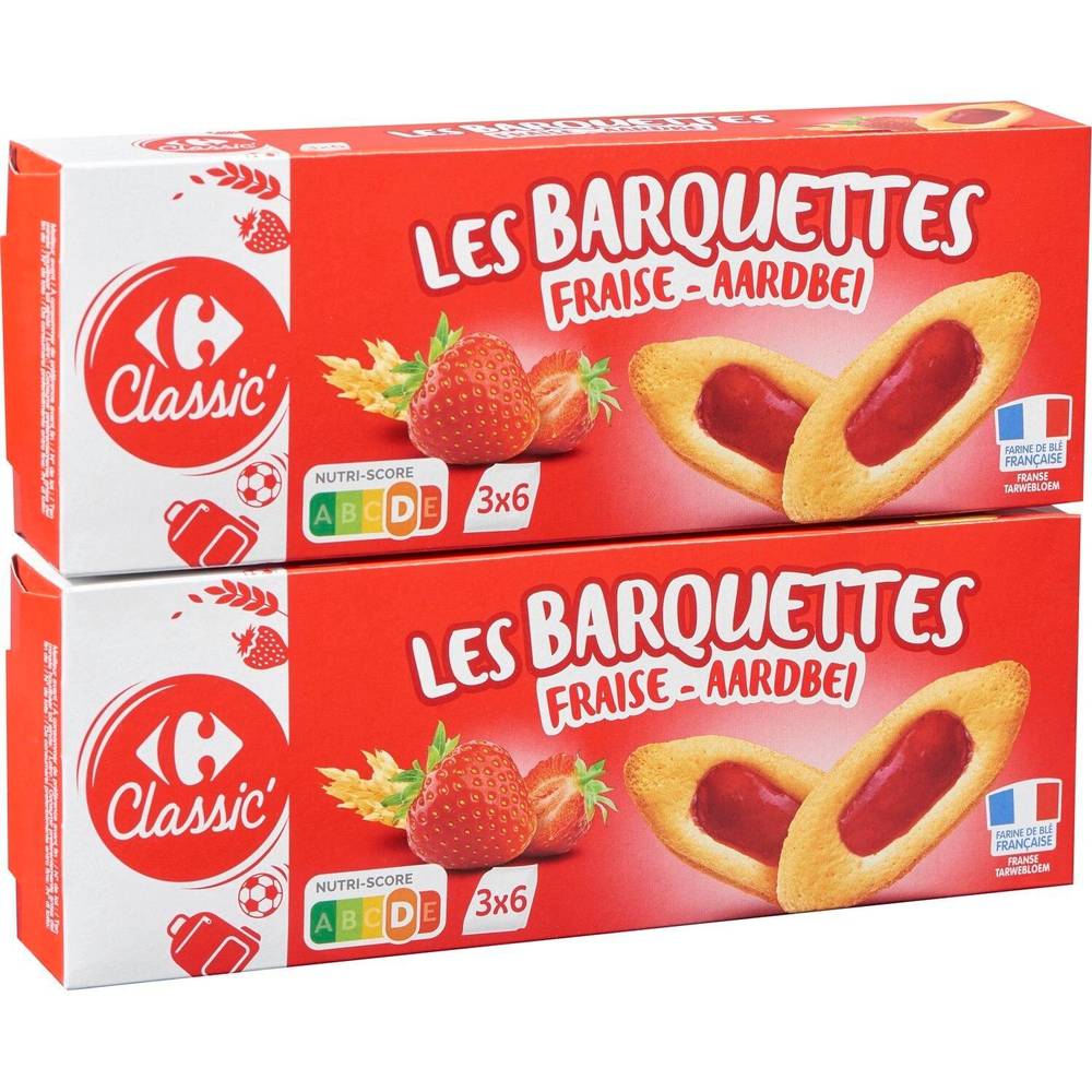 Carrefour Classic' - -Biscuits barquettes (fraise)