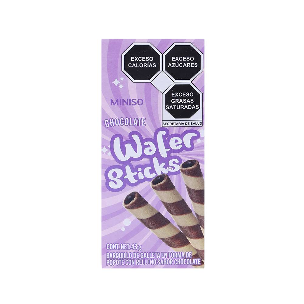 Miniso barquillos wafer sticks con relleno (chocolate)