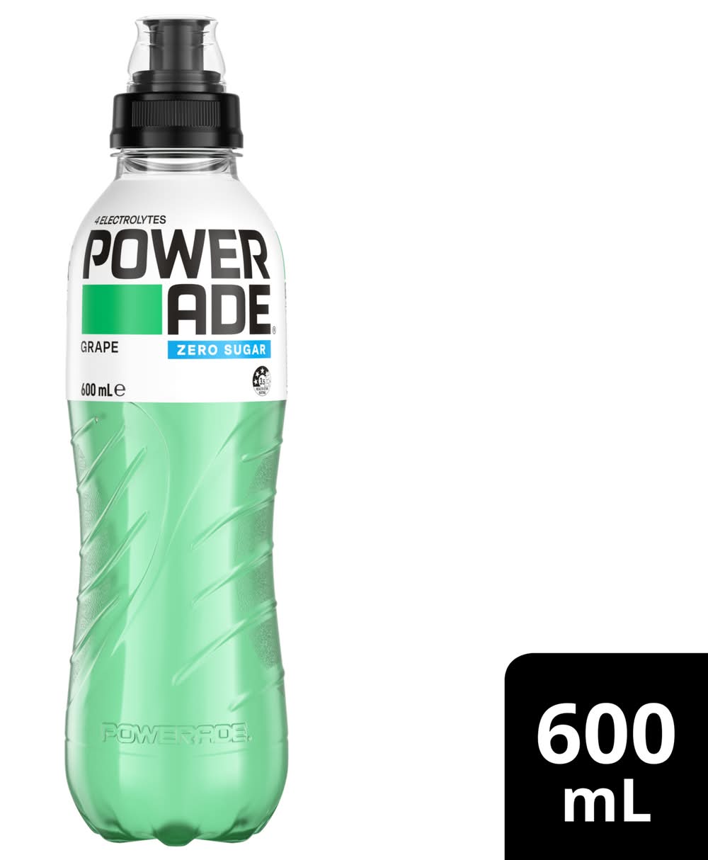 Powerade Zero Sugar Sports Drink, Grape (600mL)
