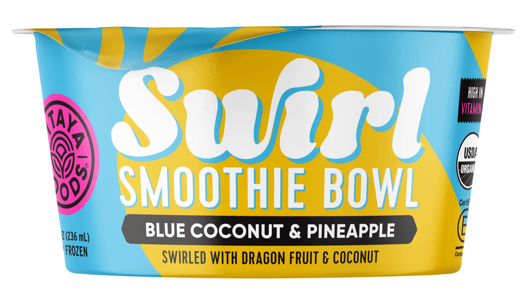 Pitaya Foods Frozen Organic Pineapple & Blue Coconut Swirl Smoothie Bowl (8 fl oz)