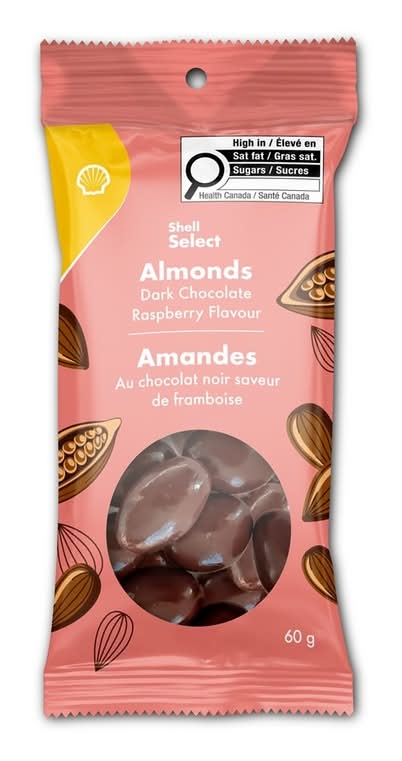Shell Select Dark Chocolate Raspberry Almonds 60g