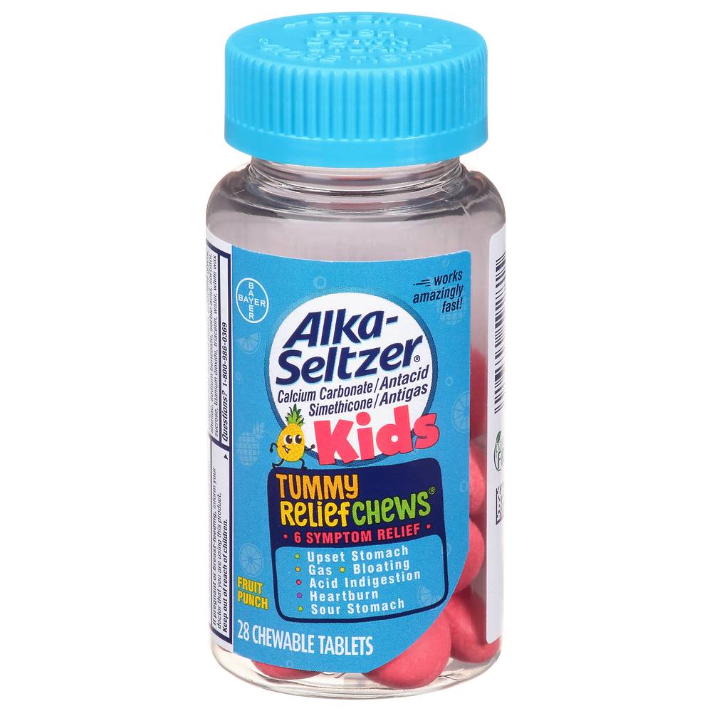 Alka-Seltzer Kids Fruit Punch Tummy Relief Chews Chewable Tablets (4.8 oz)