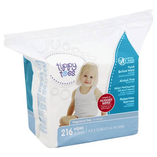 Tippy Toes Fragrance Free Wipes (216 ct)